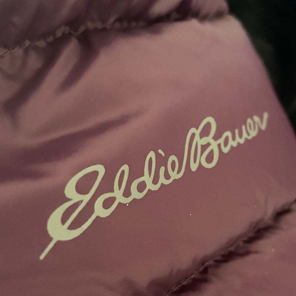 Eddie Bauer Hooded 2x Puffer Coat - Plum - Picture 6 of 6